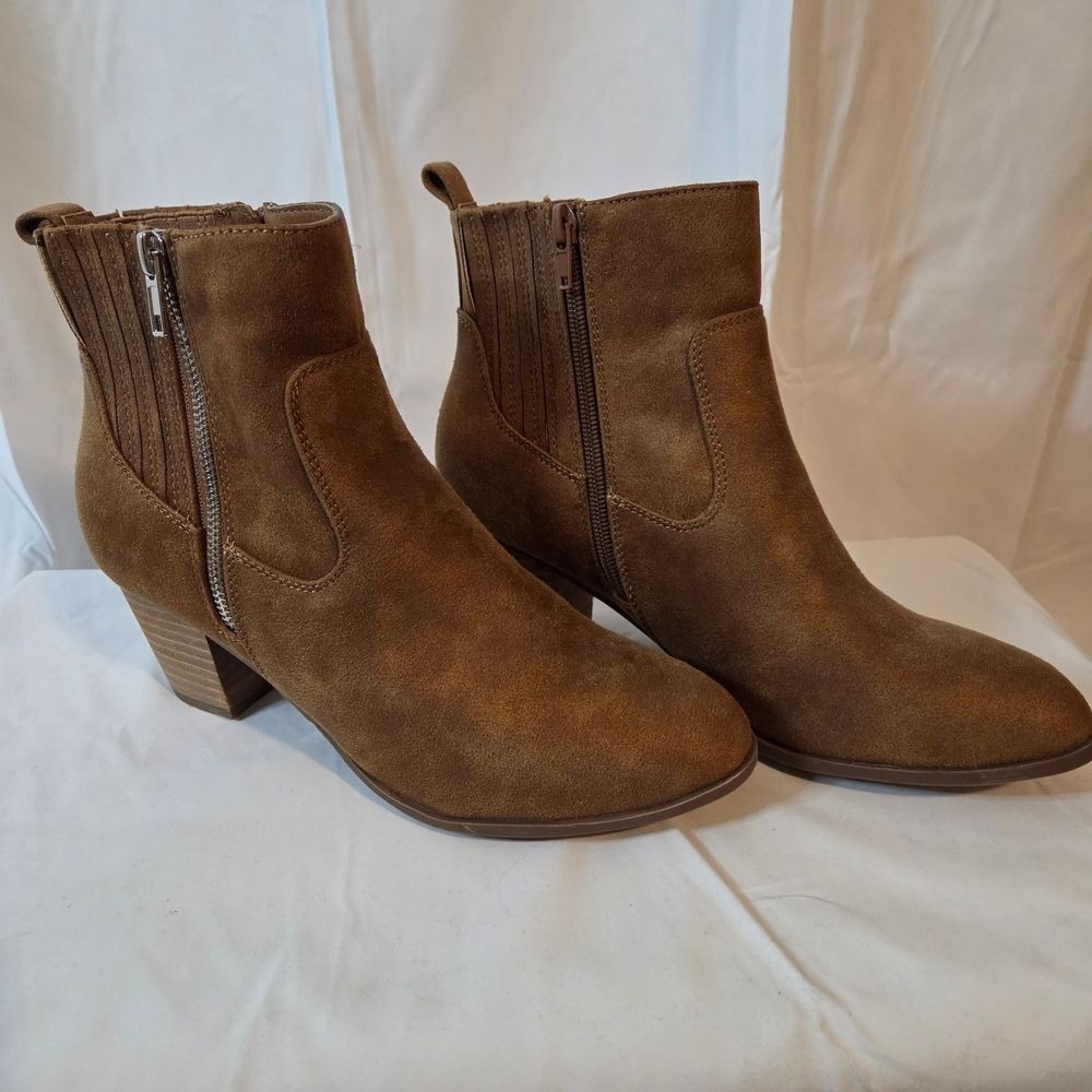 Dolce Vita Women's Tan Ankle Leather/Suede Booties Size 8.5